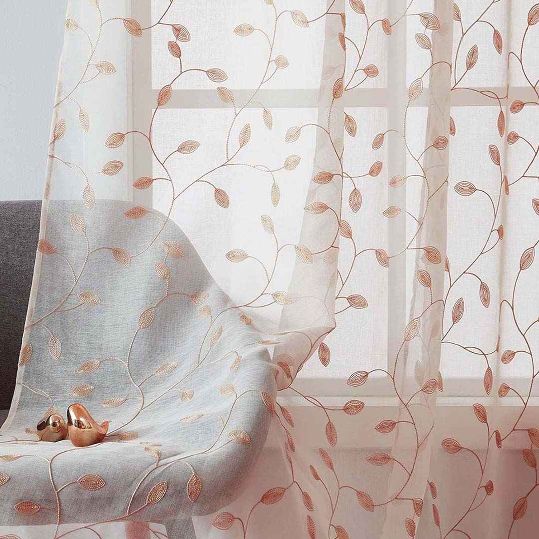 Curtains with Embroidery (Sheer)